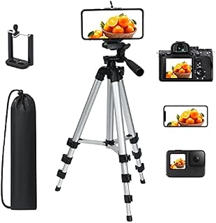 Vicloon Camera Phone Tripod, 42 Inch Lightweight Aluminum Phone Tripod, Travel Tripod for Cellphone and Camera + Universal Smartphone Tripod Holder Mount + Carrying Bag