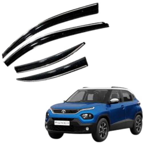 Image of CAR SAAZ Chrome Line Door Visor for Punch (2021-2026) (Set of 4Pcs) | Wind Deflector Rain Guard