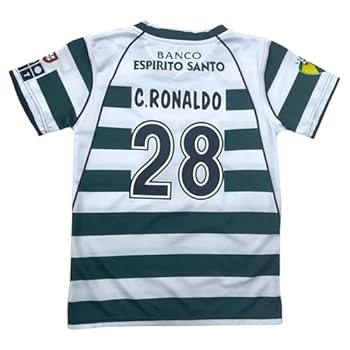 Sporting CP Retro Soccer Jersey Set, C. Ronaldo #28, Green
