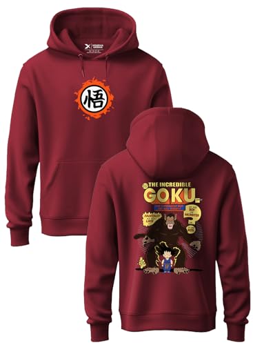 Image of XENOVAURBAN Anime Hoodie | Unisex Fit Cotton Fleece | Graphic Printed Pullover Hooded Sweatshirt - HOPU-FB-DBZ-MRN-M