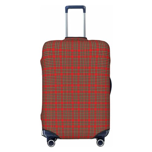 Plaid European Western Culture Inspired Abstract Irish Pattern Vintage Classical Design Luggage Cover, Protective Washable Suitcase Cover - Travel High Elastic Fibers Suitcase Protector Fits X-Large