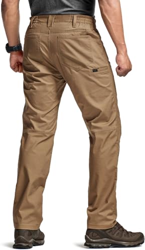 Image of CQR Men's Flex Stretch Tactical Pants, Water Resistant Ripstop Cargo Pants, Lightweight EDC Outdoor Work Hiking Pants