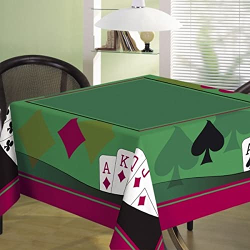 Toalha De Mesa Cassino Cartas Quadrada - Aveludada Teka 1,40m X 1,40m