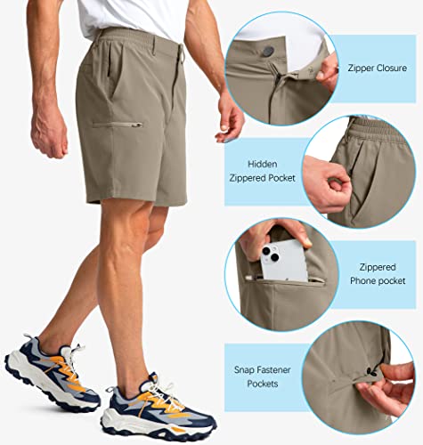 Image of Pinkbomb Men's Golf Shorts with 6 Pockets Stretch Quick Dry Hiking Work Dress Shorts for Men