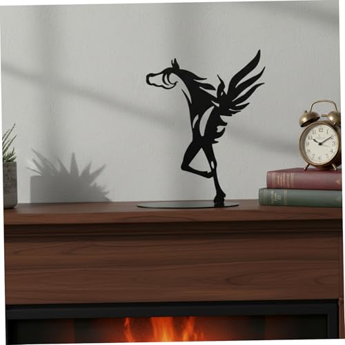 Sculpture de cheval en métal noir de 8 pouces statue robuste anti-casse