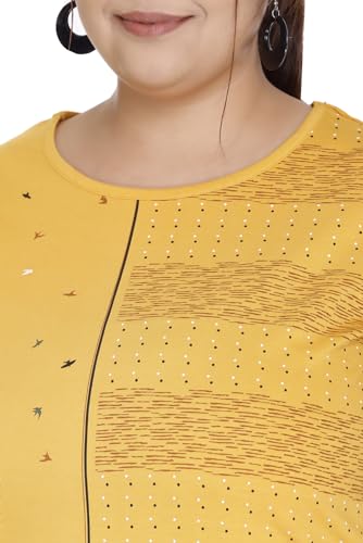 Image of Women Printed Cotton Tshirt with Side Slits & Pocket