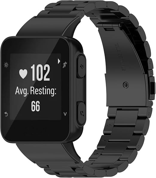 Correas compatibles con Garmin Forerunner 35/30, correa de metal de acero inoxidable de repuesto para reloj de negocios para Garmin Forerunner 35/30, talla única, Acero inoxidable, 0