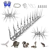 Marderabwehr,Taubenabwehr,Vogelabwehr-Spikes,Marderschreck für Fallrohr,Balkon,Dachrinne,zum Vertreiben von Eichhörnchen,Waschbären,Schlangen,Verschlungene Dornen – optimaler Schutz,schneidbar(100 cm)