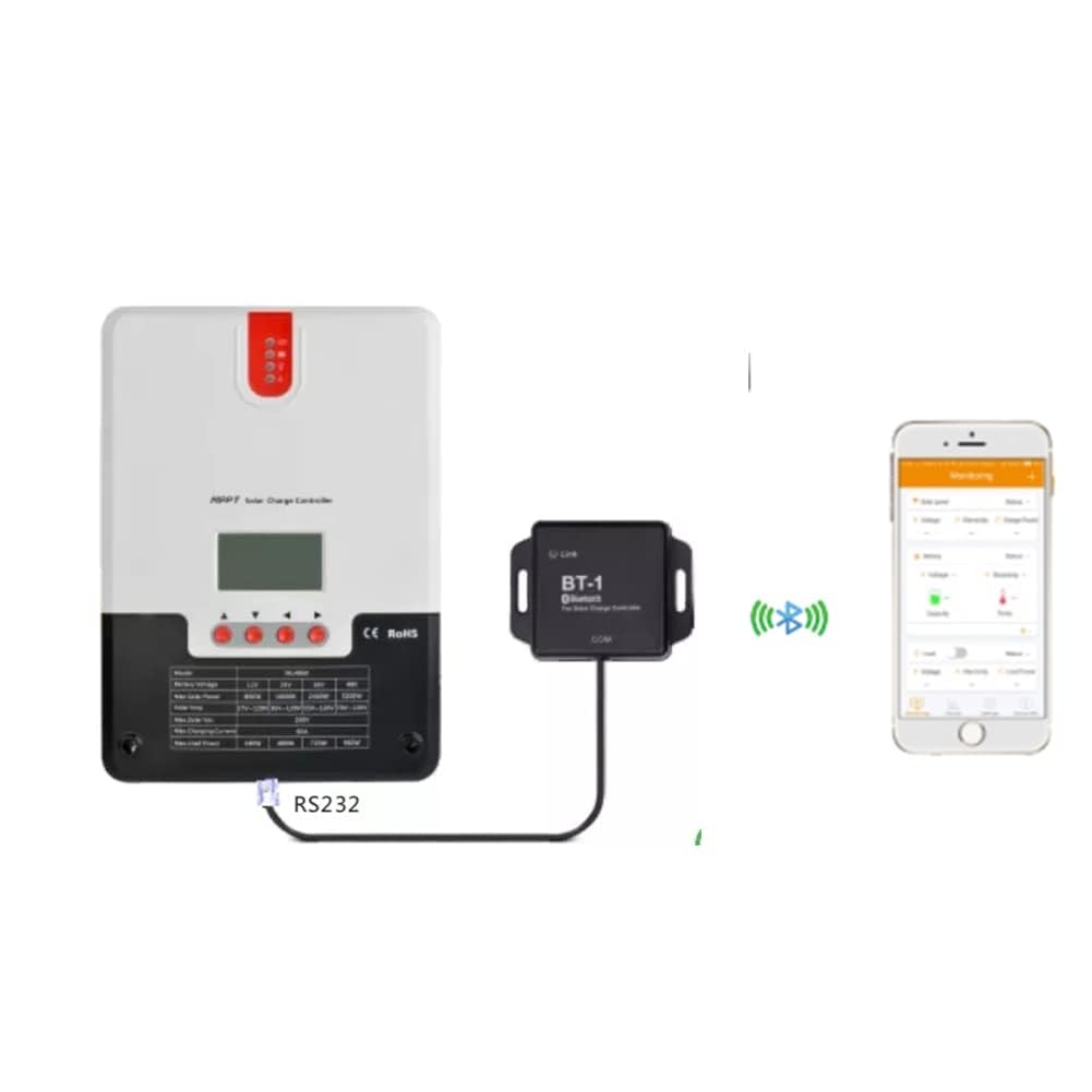 Controlador BT-1 con función de comunicación RS232 Controlador solar Aplicación móvil Función de control de monitoreo inalámbrico Adaptador Bluetooth para RJ11 / RJ12