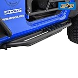 EAG Side Steps Armor Fit for 07-18 Jeep Wrangler JK 2 Door Rock Sliders Nerf Bars Running Board Rail Step