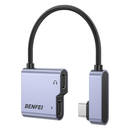 BENFEI USB C Splitter 1 in 2 Out Dual USB C Audio Jack Adapter with 60W Fast Charging, Type C Audio Headphone Compatible with iPhone 16/16 Pro/Pro Max, Samsung Galaxy S25/S24/S23 iPad Pro, Pixel 9
