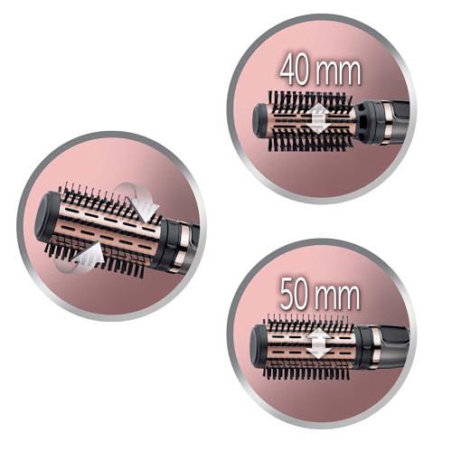 Foto von Remington Warmluftbürste rotierend [automatisch] Keratin Protect (inkl.3 Aufsätze: 2 Rundbürsten+Haaransatz-Booster für mehr Volumen) + Haarklammern, Keramikbeschichtung mit Mandelöl, AS8811,Grau