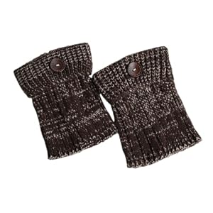YIzdegg Winter Warme Boot Manchetten Gehaakte Gebreide Boot Manchetten Korte Been Boot Topper Sokken Korte Enkel Met Slouch Knoop Ontwerp Voor Vrouwen Meisjes Magnetron Sokken, koffie, One size
