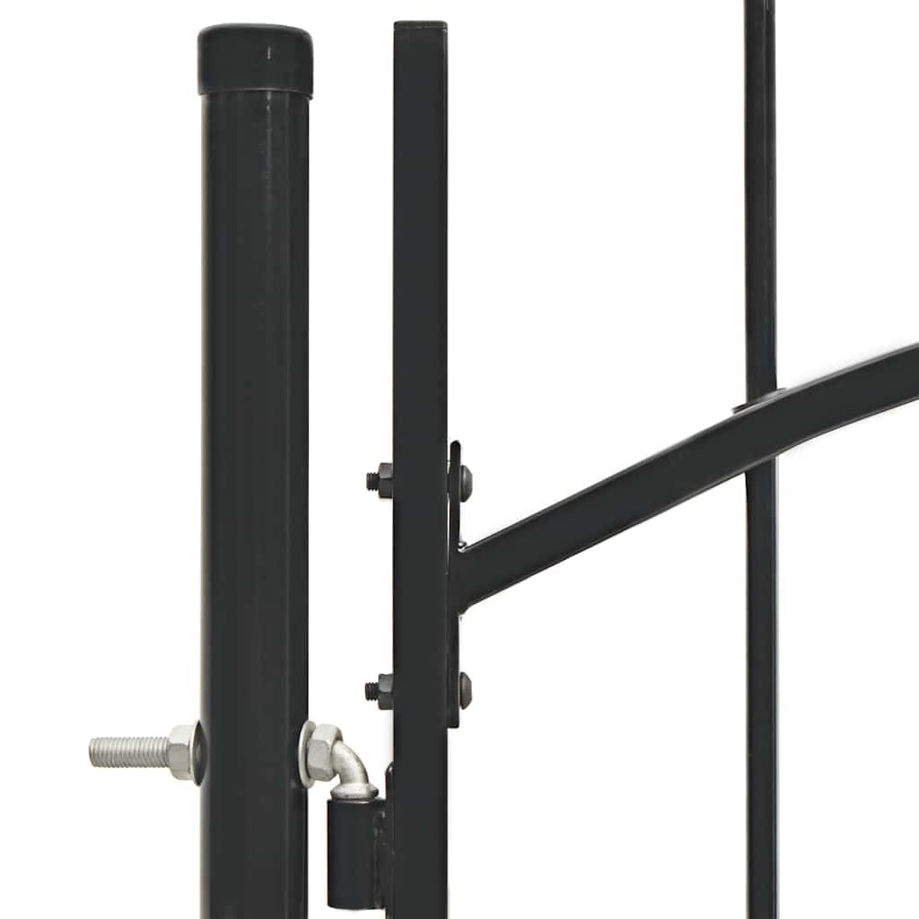 vidaXL Cancello da Giardino Woerden Stabile Robusto con 1,5 Montanti e Accessori Cancelletto Sicurezza Ingresso Pedonale in Acciaio 1x1,5 m Nero