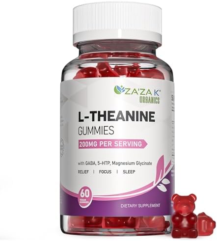 ZA'ZA K ORGANICS L-Theanine 200mg Gummy, L Theanine Supplement Gu...