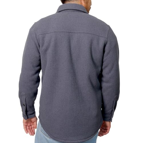 Freedom Foundry Men's Fleece Heavyweight Jackets Super Plush Sherpa Lined Jacket Shirt (Navy, Large)3