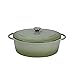 Produktbild MENASTYL - 6020072 Schmortopf oval, 6,5 l, 33 x 25 cm, aus emailliertem Gusseisen, Grün