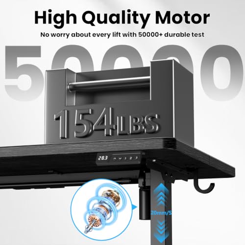Image of 32x19 inch Electric Standing Desk, Small Desk Adjustable Height Black