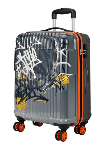 Image of Safari Scrib Large 8 Wheels 77cm Check-in Trolley Bag Hard Case Polycarbonate 360 Degree Wheeling System Luggage, Trolley Bags for Travel, Suitcase for Travel, Grey Printed