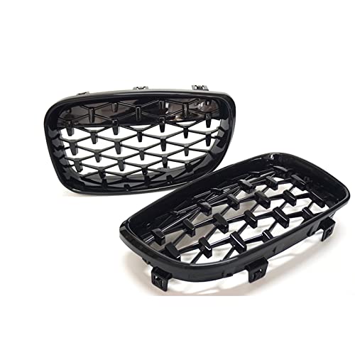 Grilles rein diamant noir brillant pour BMW Série 1 E81 E87 E82 E88