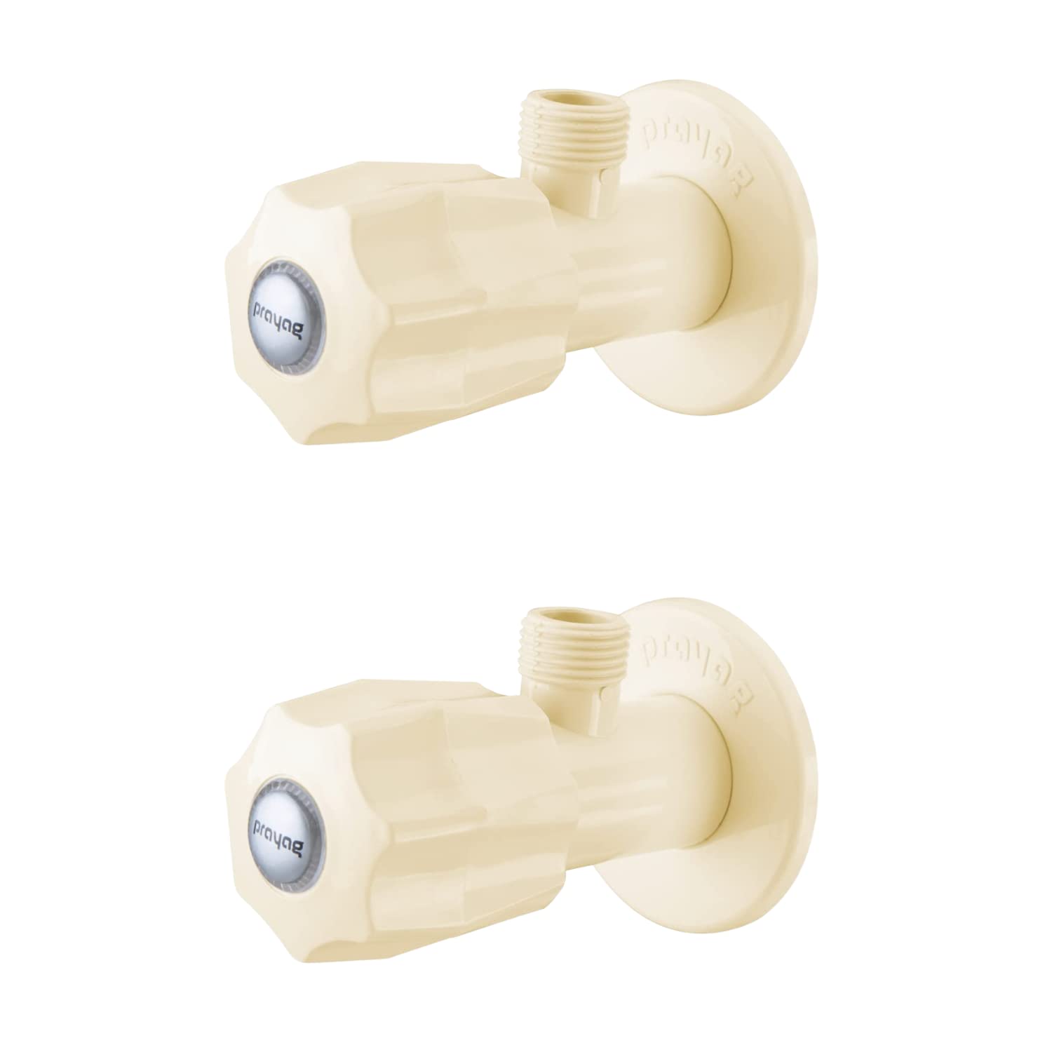Prayag Grand Angle Cock with Flange for Bathroom Taps, Geyser and Wash Basin Connection (Pack of 2)