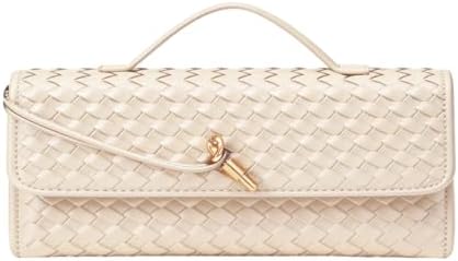 BaiYouDa Evening Clutch Purse for Women Casual Fashion Satchel Shoulder Handbag Vegan Leather Crossbody Bags Beige