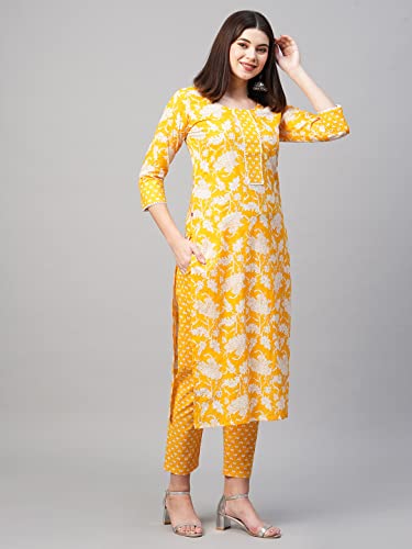 Image of ANNI DESIGNER Women Cotton Printed Kurta with Pant
