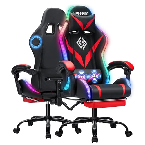 Red Black Gaming Chair with Massage