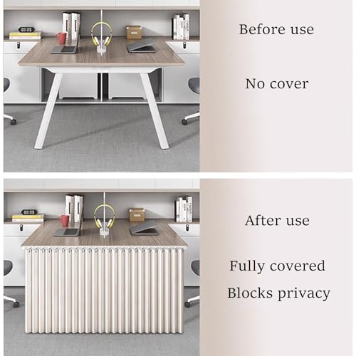 Bureau d'intimité avec rail de rideau bureau gris L 140 x H 70 cm - 4
