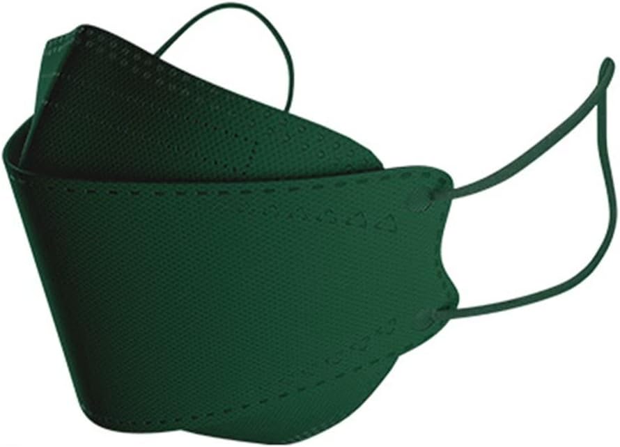 Rmaytiked 50Pcs 4-Ply KF94 dark green Face Masks Breathable 3D Mouth Shields Filter