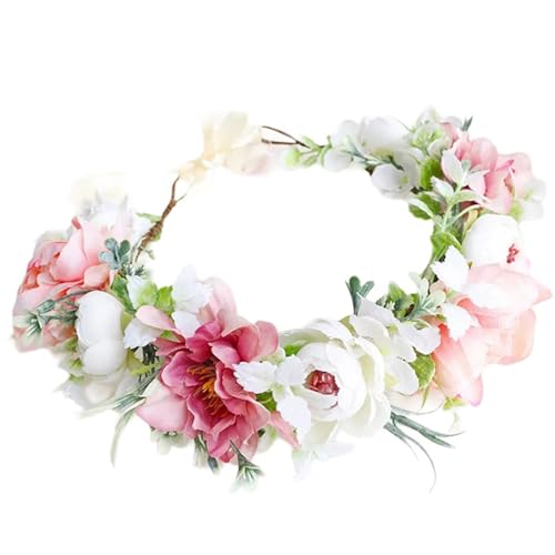 Diademas de flores coloridas para la cabeza de las flores realistas para la sesión de fotos de las niñas modelos de tendencia para bodas y fiestas