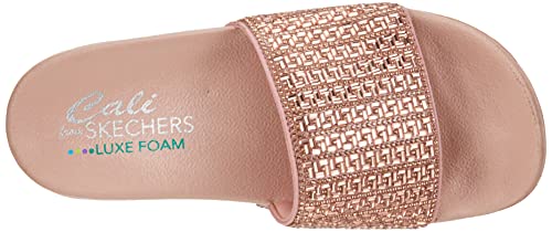 Skechers Damen POP UPS New Spark Slides, Rose Gold Canvas/Rhinestone Trim, 40 EU