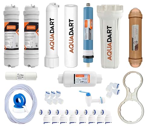 Image of AquaDart Complete Ro Purifier Filter Service Kit with 80 GPD Dry Ro Membrane, Suitable for all type of RO Water Purifier