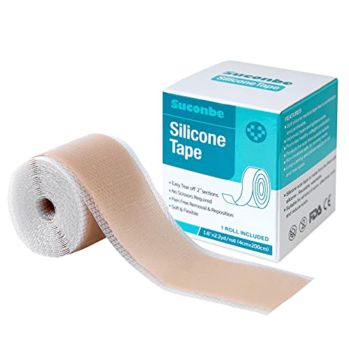 SUCONBE Silicone Scar Tape (1.6â€ x 80â€Roll),Medical Grade Soft Silicone Gel Tape for Scars Removal,Surgery Scars,Burn Scar,Acne Scar and Keloid Scar Treatment,Easy-Tear