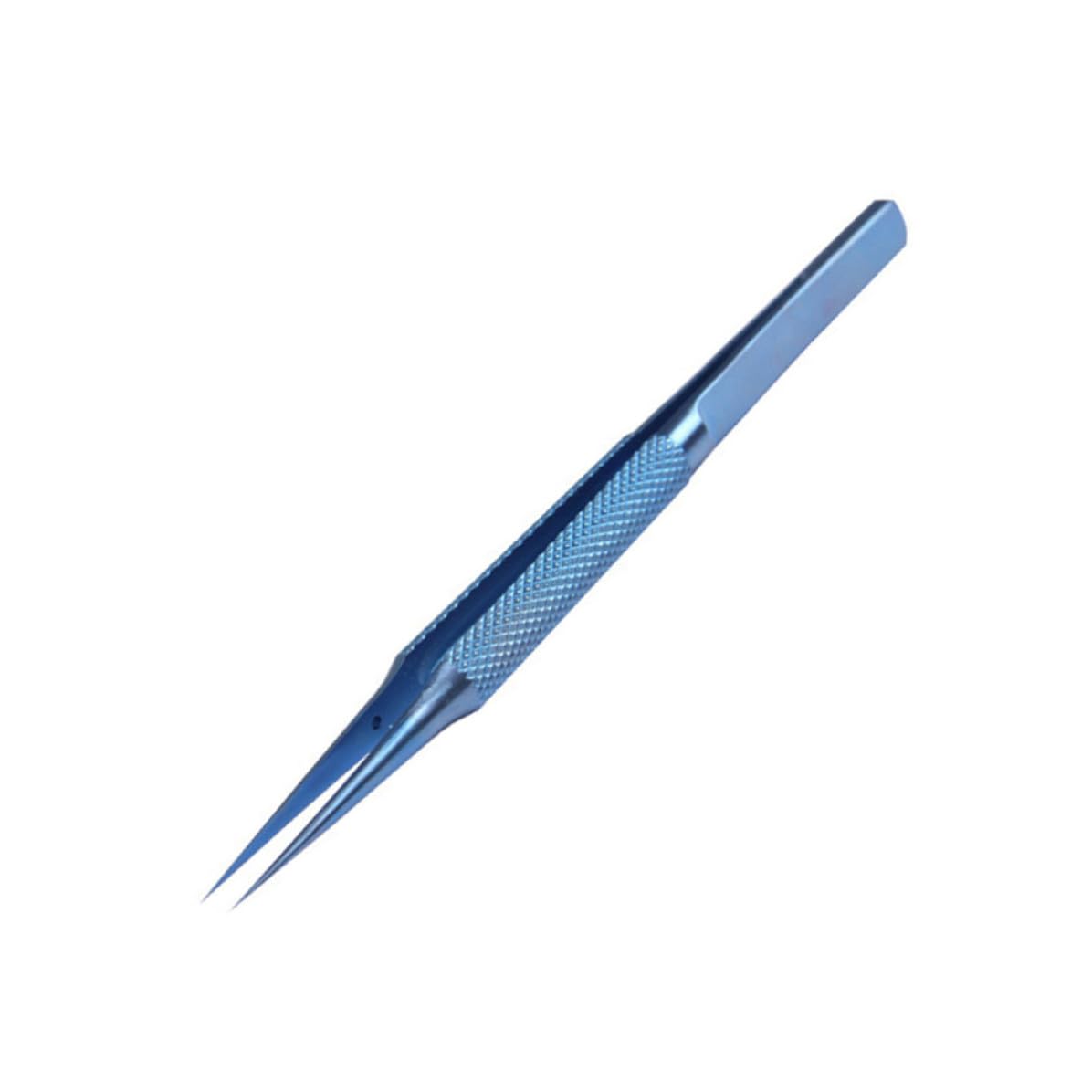 SOLUSTRE Titanlegierungs Präzisionspinzette 0,15mm Blau mit Antimagnetischer und Rostfreier Funktion für Schmuckherstellung und Laborarbeiten