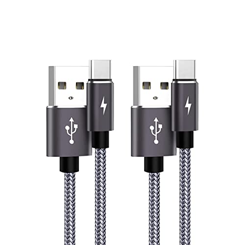 Câble USB Type C [ Lot de 2/2M ] Cable USB C Chargeur Compatible avec Samsung Galaxy S20 S10 S9 S8, Note 10 Note 9 Note 8, Huawei, HTC et d'autres Dispositifs Qui Supportent USB C - Gris