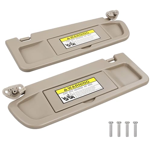 HQPASFY Sun Visor Compatible with 2006-2011 Honda Civic Left Driver Side and Right Passenger Side Sunvisor Replaces# 83280-SNA-A01ZA 83230-SNA-A01ZA (Warm Gray)