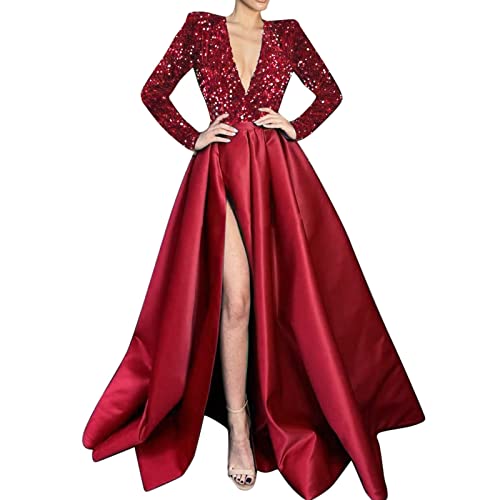 Robe longue une épaule perlée fluide cachant les rondeurs