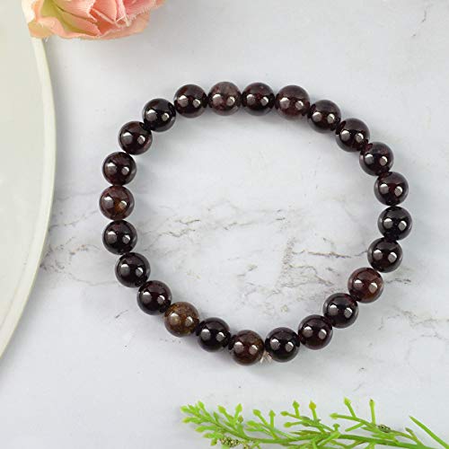 Image of Certified Natural Crystal Stone 8 mm Round Beads Bracelet for Men & Women | Reiki Charged Gemstone Bracelet | Multiple Stone Variants Available
