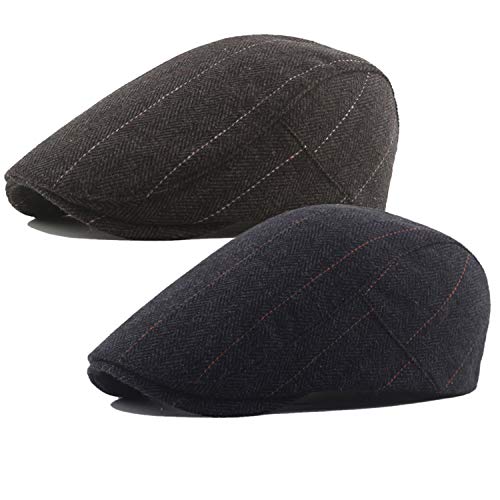 2 Piezas Gorra Hombre Plana, Boina Caza de Vendedor de Periódicos