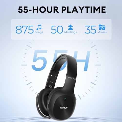 Edifier W800BT PLUS - Fone de Ouvido Headset, Bluetooth 5.1, Preto glide