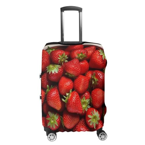 Strawberries in Bowl Travel Luggage Cover Anti-scratch Suitcase Cover Elastic Suitcase Protective Cover Fits 19-32 Inch Luggage M4