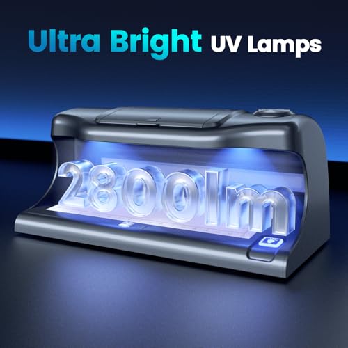 Aneken AL-18 Counterfeit Bill Detector with Dual LED UV Light, 4 Easy Tests of Security Strip, Watermark, Ink, Magnifying, Counterfeit Money Detector Machine, Money Checker of All Currency & Cards