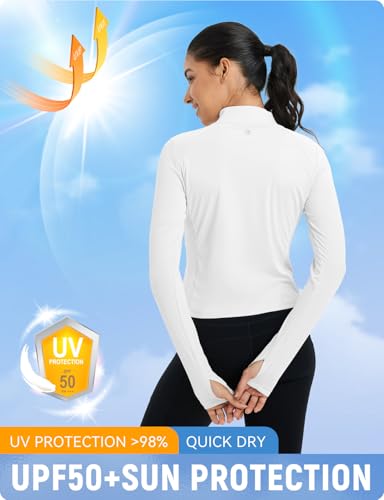 baleaf Women's UPF 50+ Sun Shirts Protection SPF Crop Jacket UV Protection Long Sleeve Full Zip Clothing Lightweight2