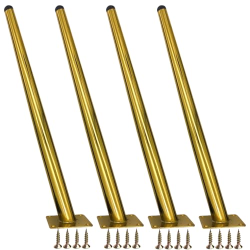 Genérico Pies para Muebles Patas de Repuesto Cónicas para Sofá 4 Piezas Soporte para Pies de Sofá Hierro Dorado Pintura En Aerosol Altura de Las Patas de Mesa: 10-72 cm Patas de Gabinete: 55 cm/21,7'