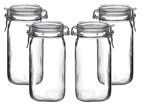 Image of GINOYA BROTHERS - 1500 Ml Transparent Square Glass Jar Set With Transparent Air Tight Lid For Kitchen Storage (2)