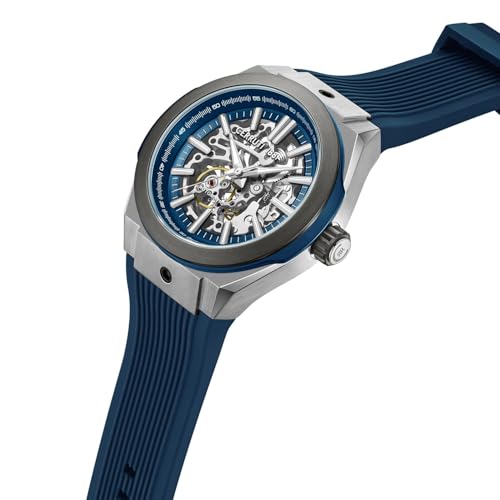 Image of Cerruti 1881 Automatic Quartz Analog Blue Dial Blue Silicone Strap Watch for Men - CECIWGR0073601