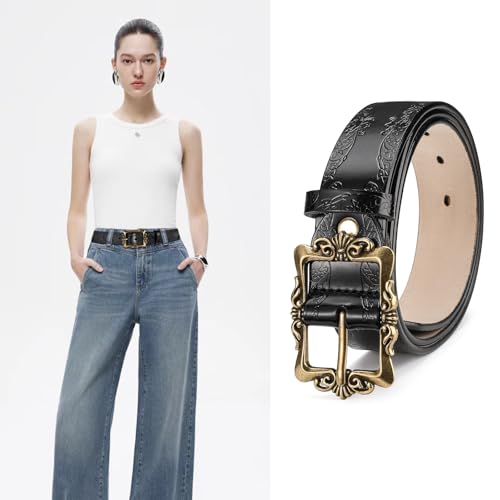 Womens Leather Belt Fashion Soft Waist Belt with Pin Buckle for Jeans Dress Leisure Pants2