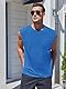 Runcati Herren Ärmellos Muskelshirt Fitness Sport Tank Top Unterhemd Gym T Shirts Tasche Weste Trägershirts für Männer, Blau, M