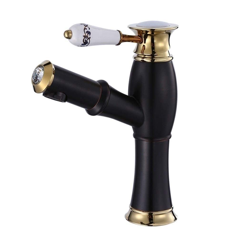 Grifo de lavabo retro en cobre cepillado vintage para baños elegantes y exclusivos